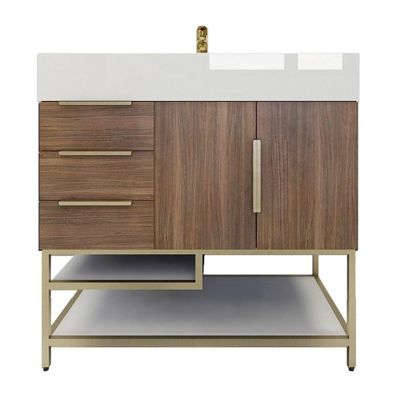 Bethany 36" Freestanding Bathroom Vanity with Reinforced Acrylic Integrated Sink Top