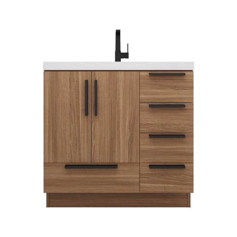 Carla 42" Freestanding Bathroom Vanity with Reinforced Acrylic Integrated Sink Top