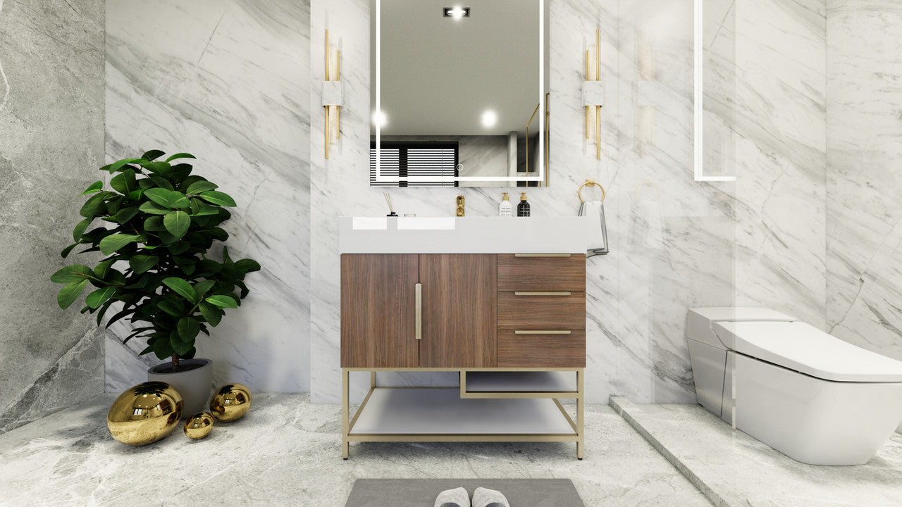 Bethany 36" Freestanding Bathroom Vanity with Reinforced Acrylic Integrated Sink Top