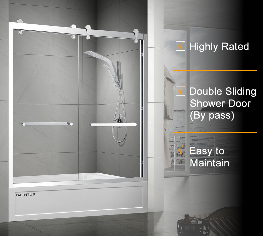 Viktor Semi-Frameless Double Sliding Shower Door