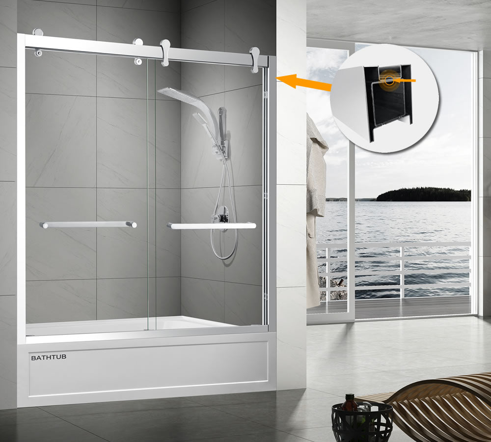 Viktor Semi-Frameless Double Sliding Shower Door