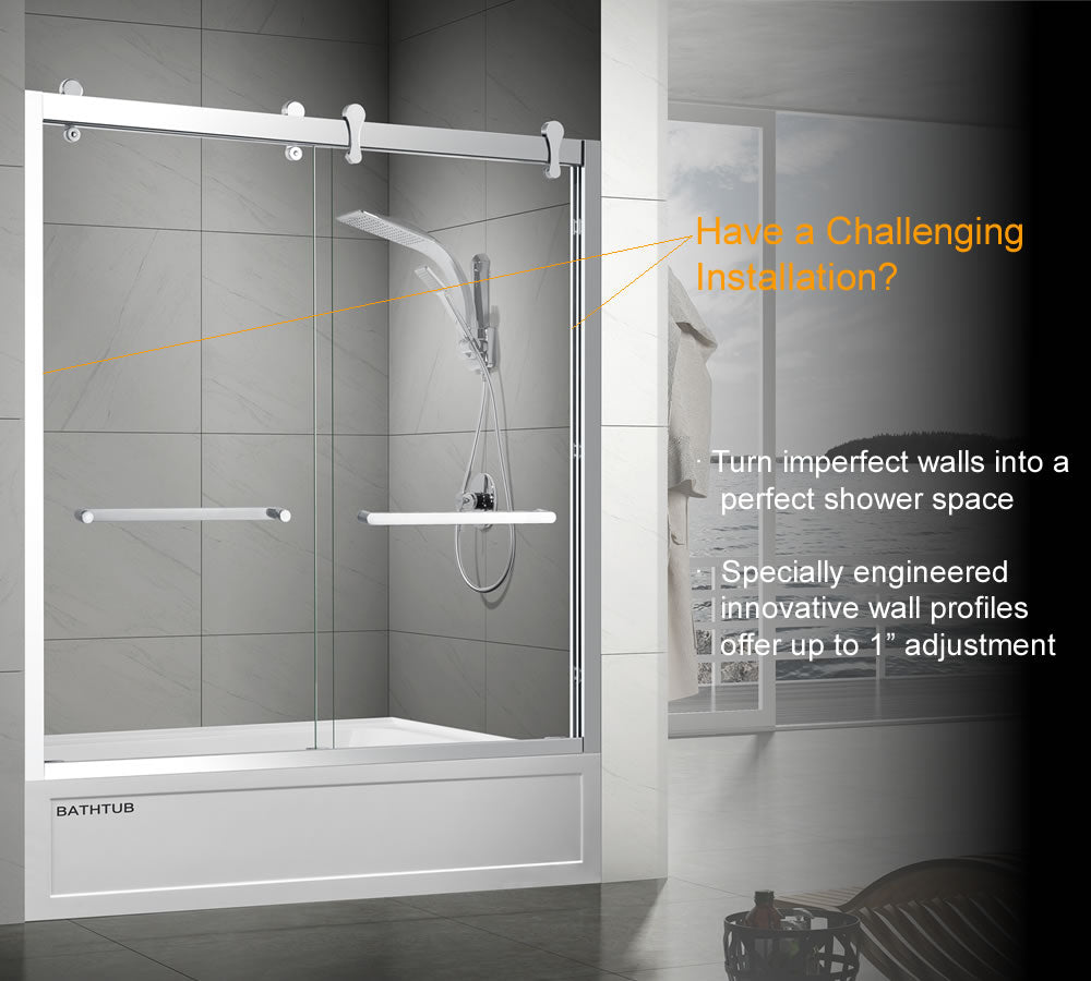 Viktor Semi-Frameless Double Sliding Shower Door
