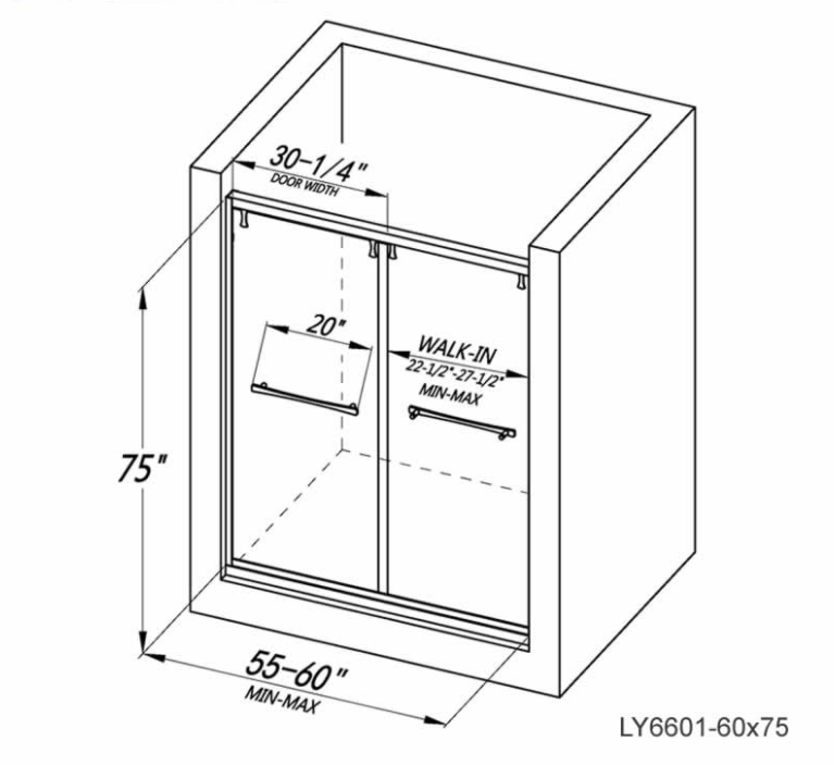 Astrid Semi-Frameless Double Sliding Shower Door