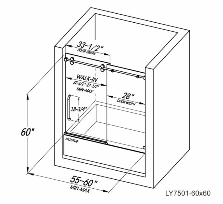 Mirelle Frameless Single Sliding Shower Door