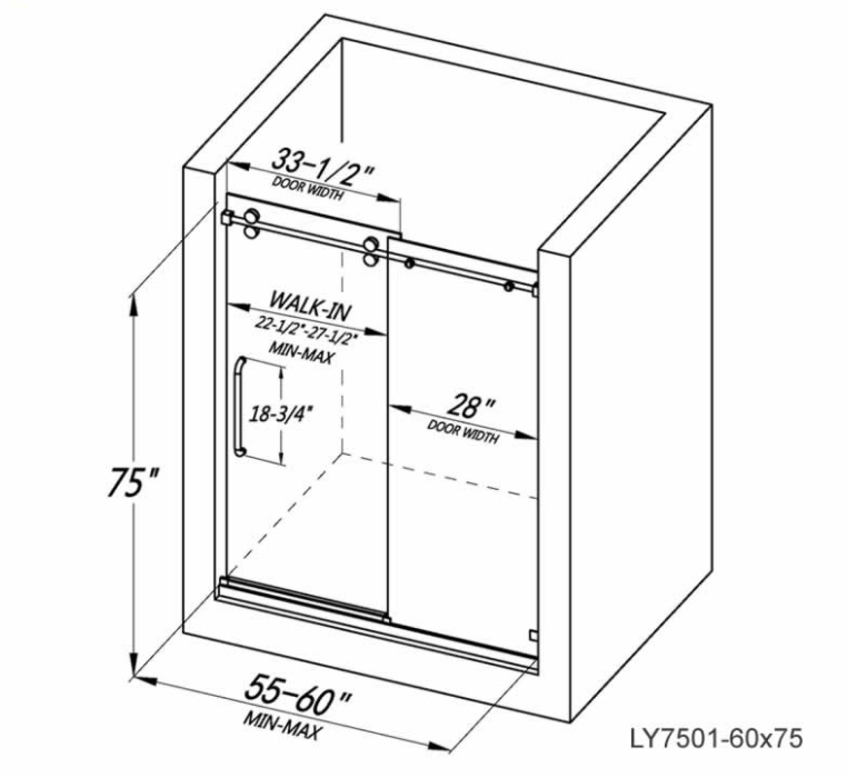 Mirelle Frameless Single Sliding Shower Door
