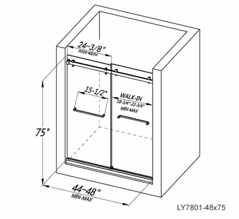 Yanda Frameless Double Sliding Shower Door