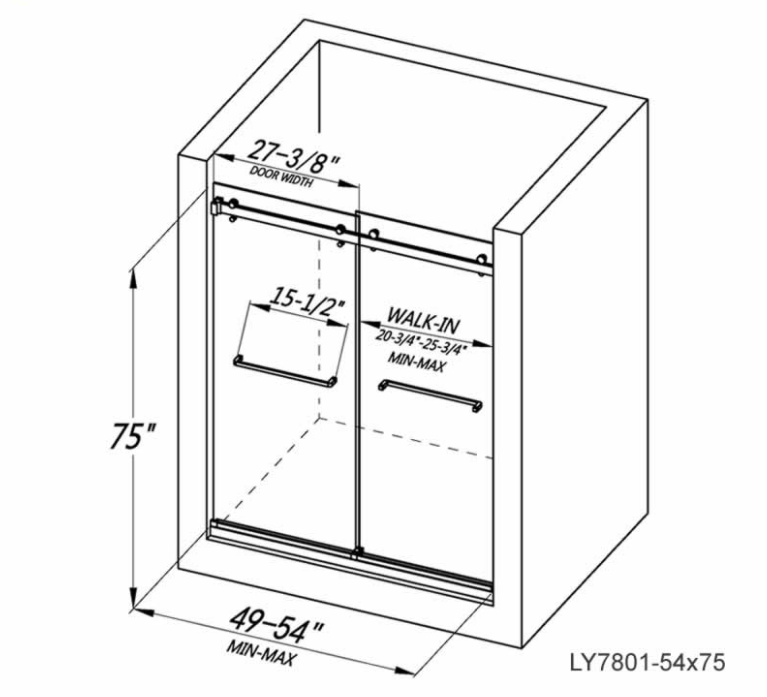 Yanda Frameless Double Sliding Shower Door