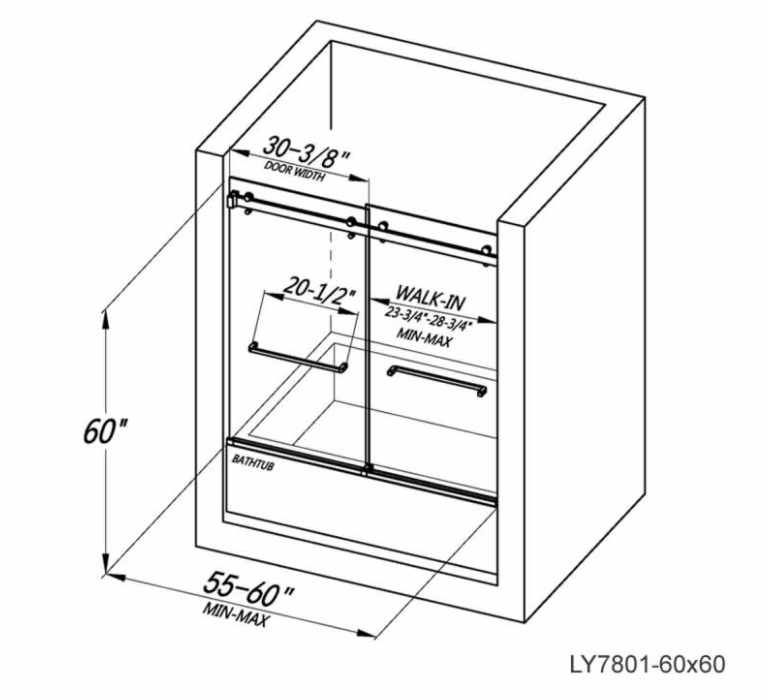 Yanda Frameless Double Sliding Shower Door