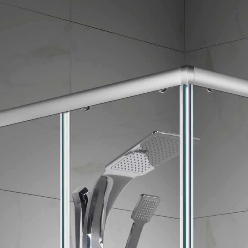 Oscar Semi-Frameless Corner Enclosure Center Sliding Shower Door