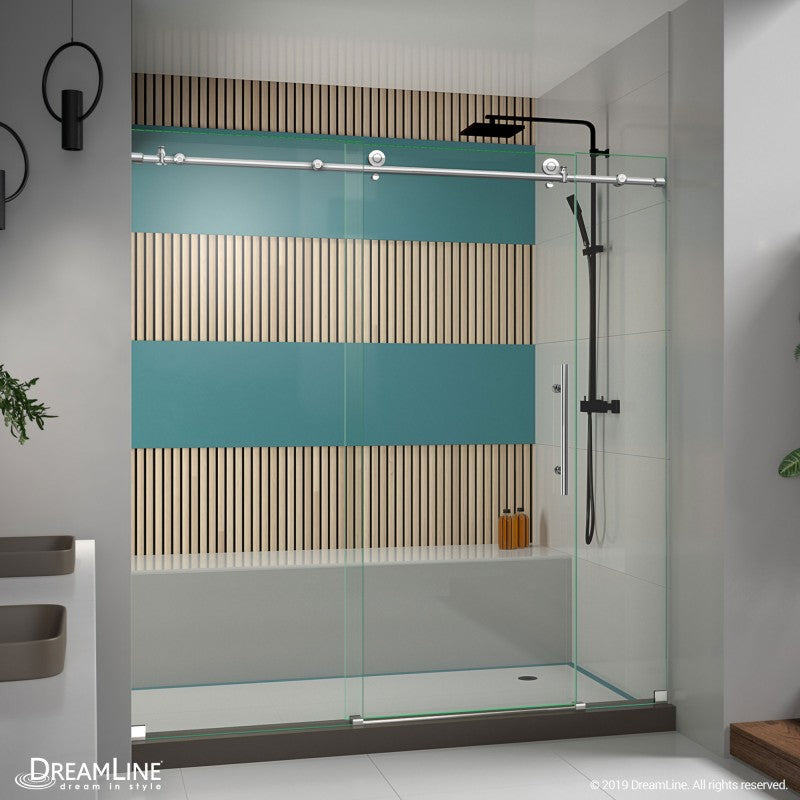 Enigma-X Frameless Single Sliding Shower Door and Single Sided Handle