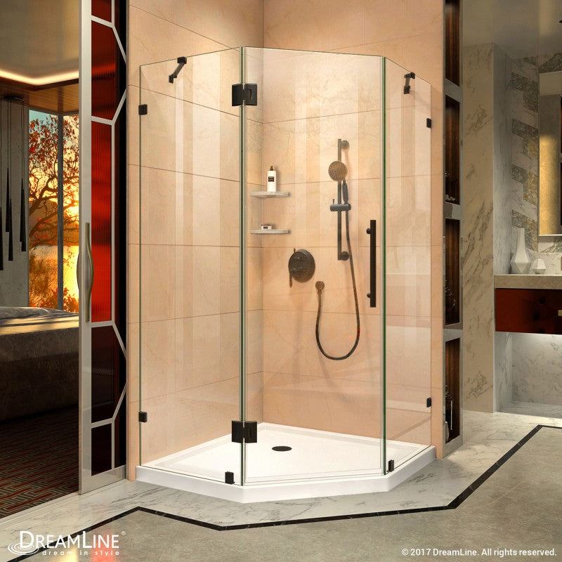 Prism Lux Frameless Neo-Angle Hinged Shower Door for Corner Enclosure