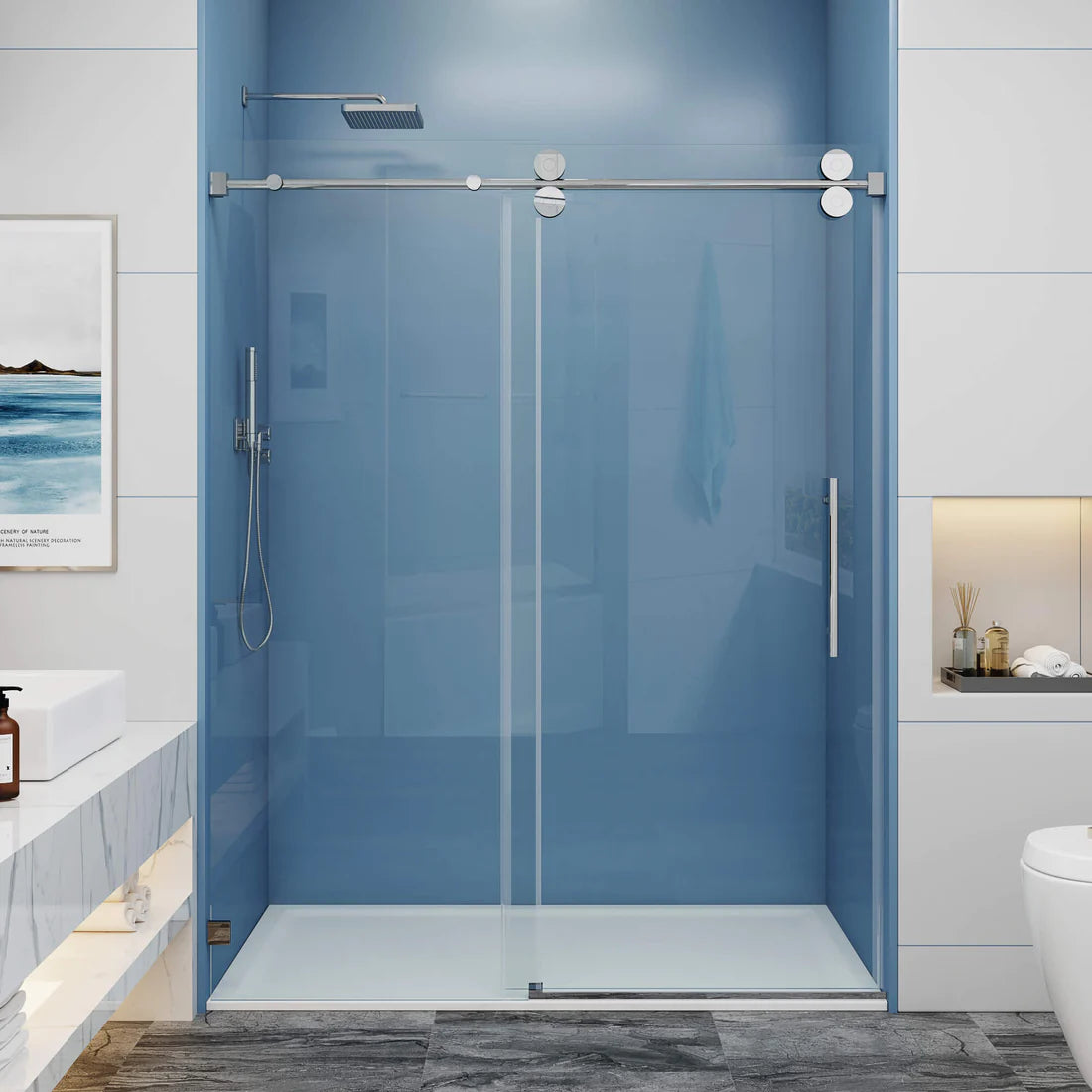 Corbett Frameless Single Sliding Shower Door