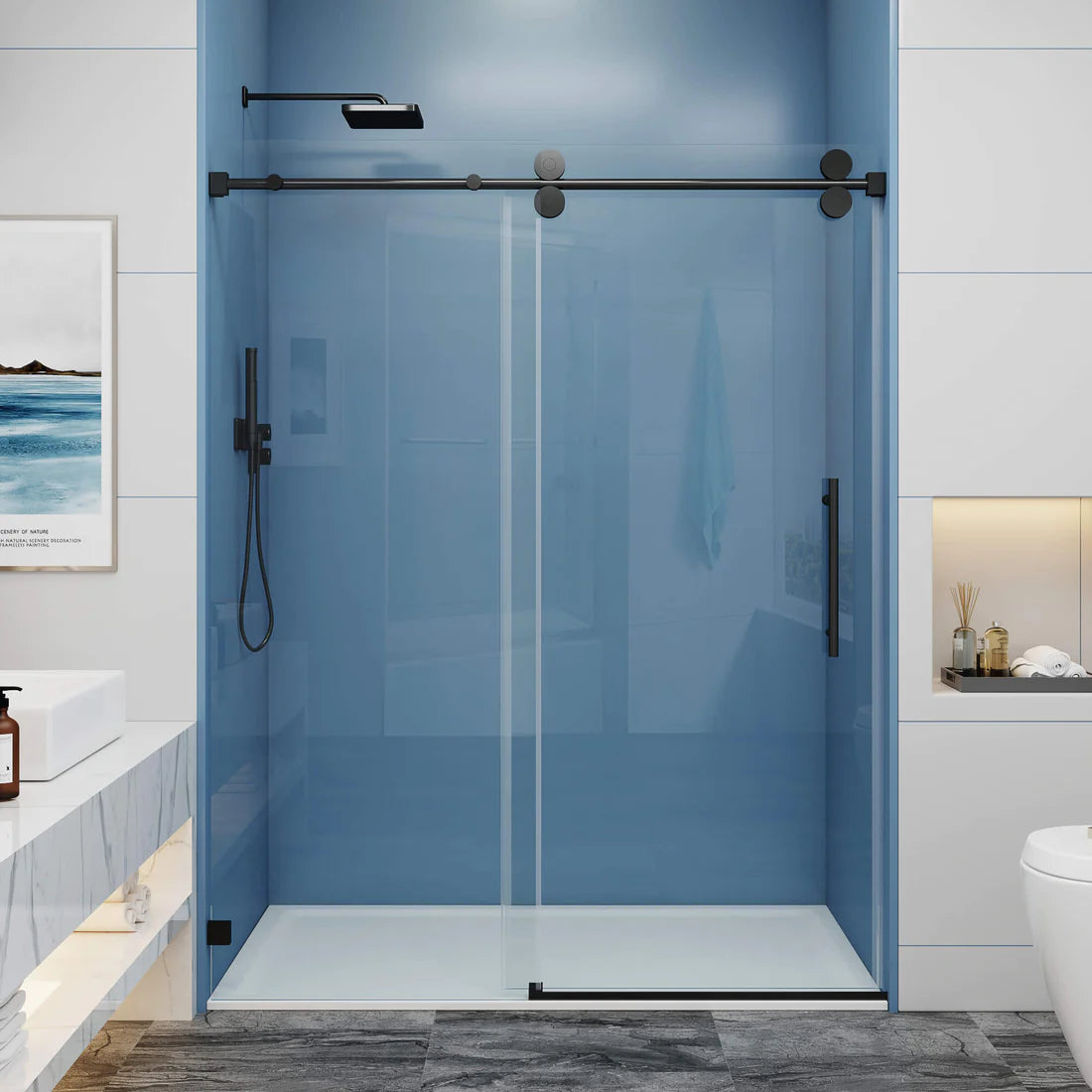 Corbett Frameless Single Sliding Shower Door