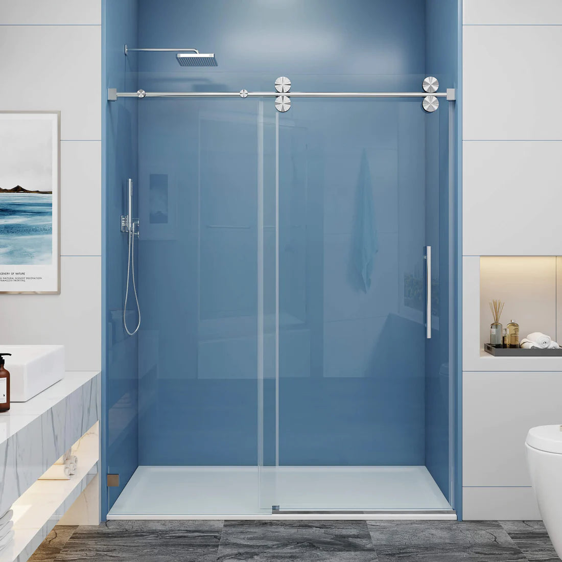 Corbett Frameless Single Sliding Shower Door