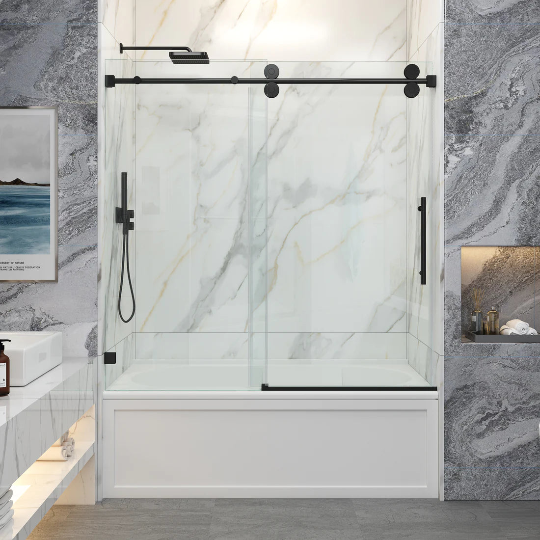 Corbett Frameless Single Sliding Shower Door