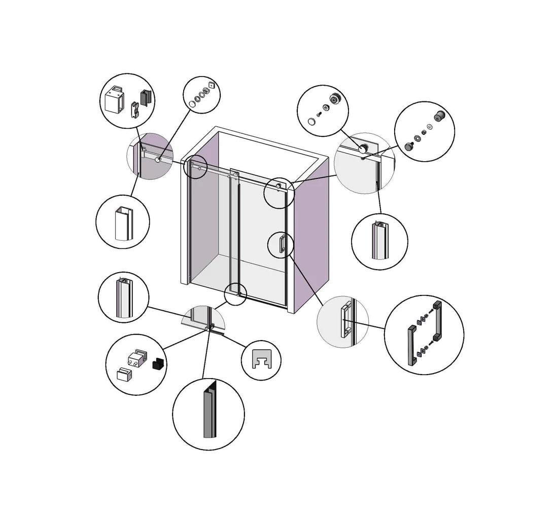 Zotikos Frameless Single Sliding Shower Door