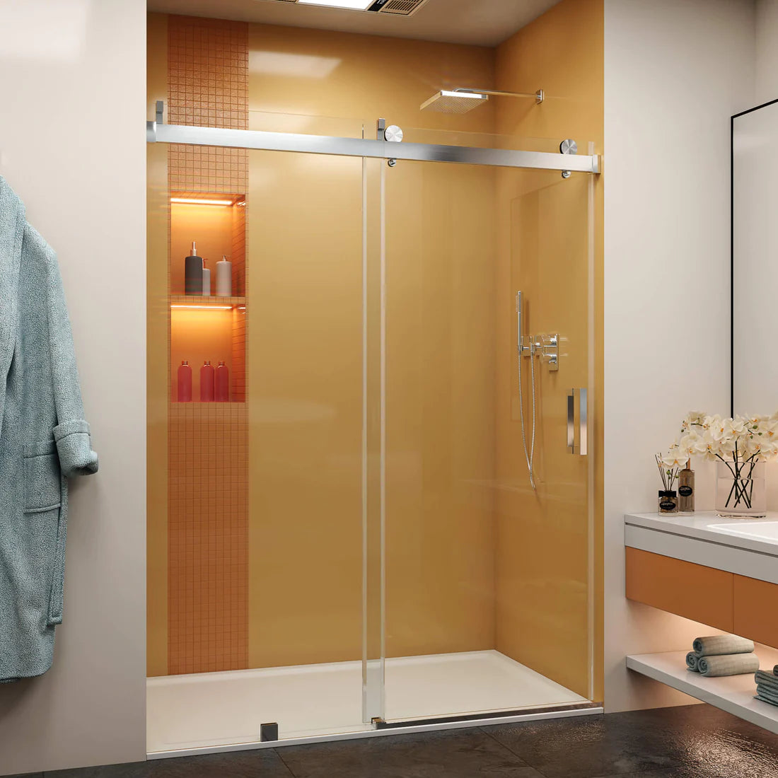 Xerxes Frameless Single Sliding Shower Door