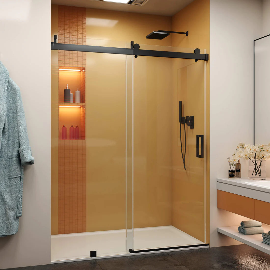 Xerxes Frameless Single Sliding Shower Door