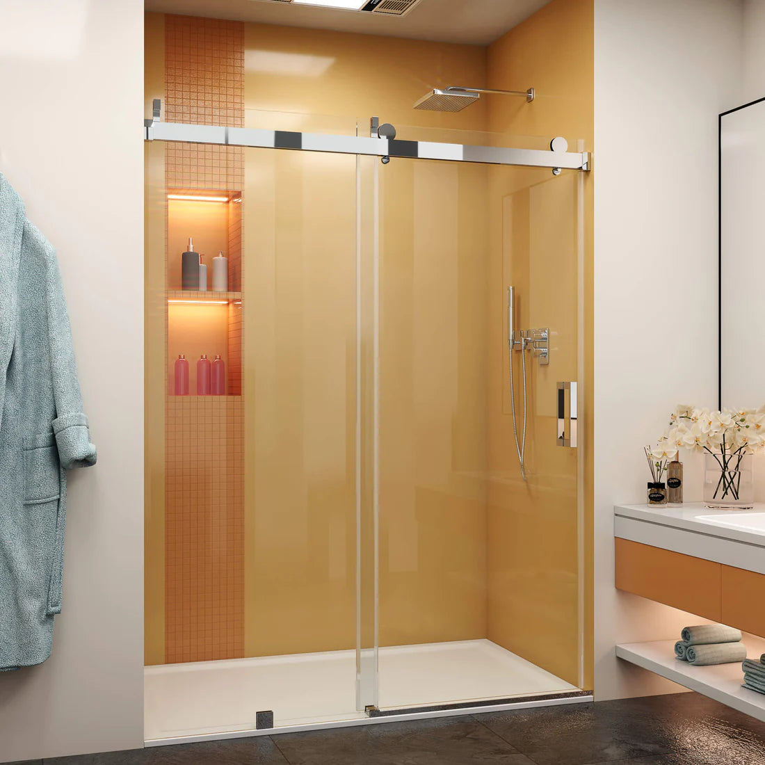 Xerxes Frameless Single Sliding Shower Door