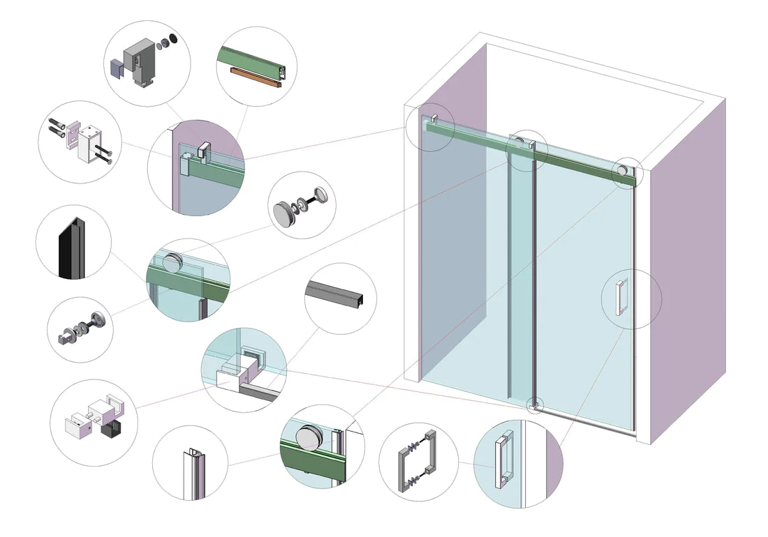 Xerxes Frameless Single Sliding Shower Door