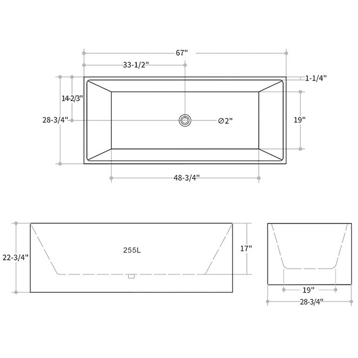 Expedition 67" Freestanding Bathtub