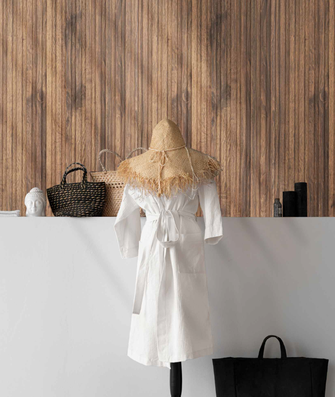 Walnut Small Slatted Polypropylene Interior Decorative Wall Panel