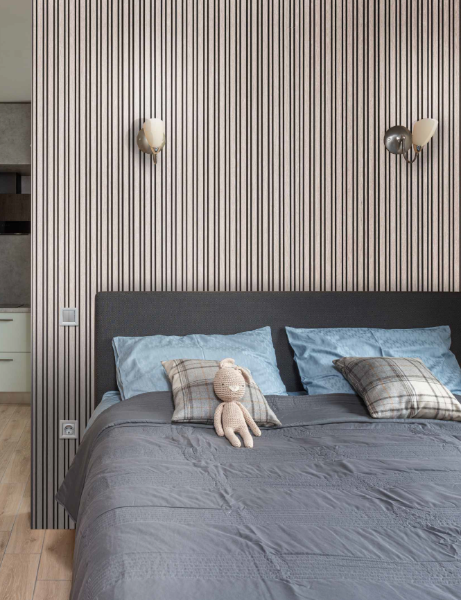 Grey Oak Multi Width Slatted Polypropylene Interior Decorative Wall Panel