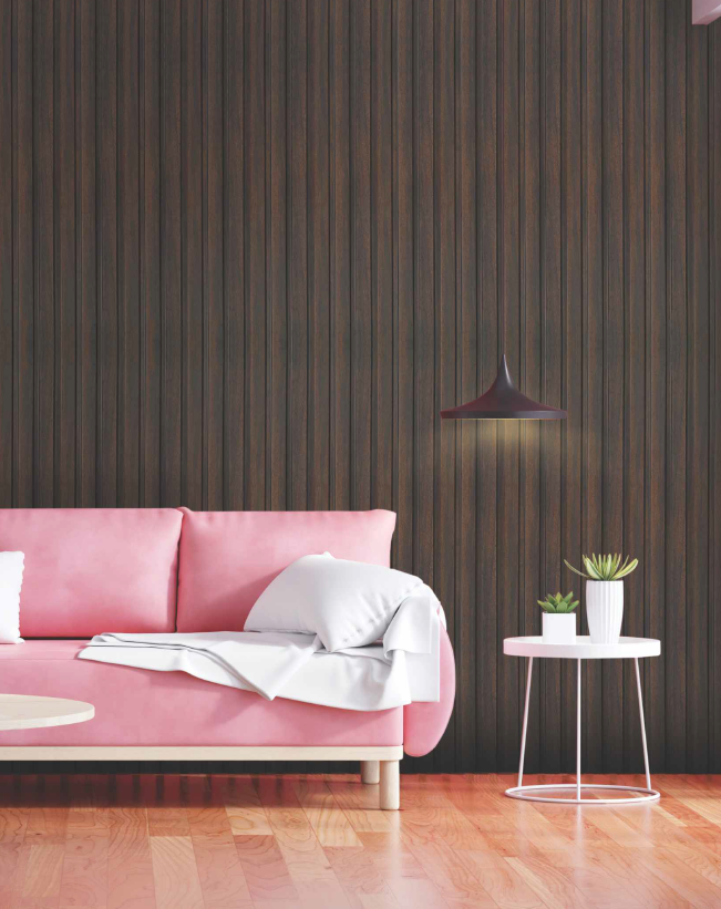 Wenge Slatted Polypropylene Interior Decorative Wall Panel