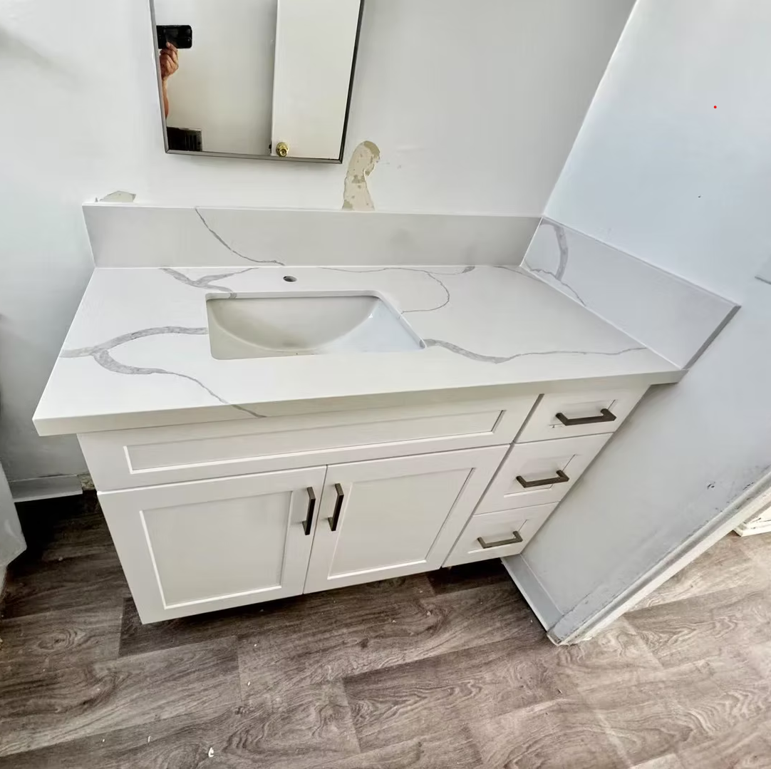 Calacatta White Quartz Vanity Top
