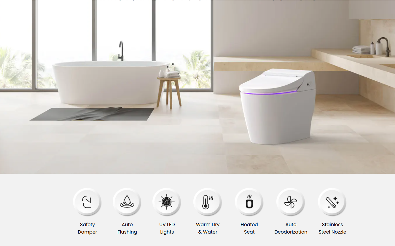 VOVO Smart Bidet Toilet with Auto Flushing TCB-8100W (Made in Korea)