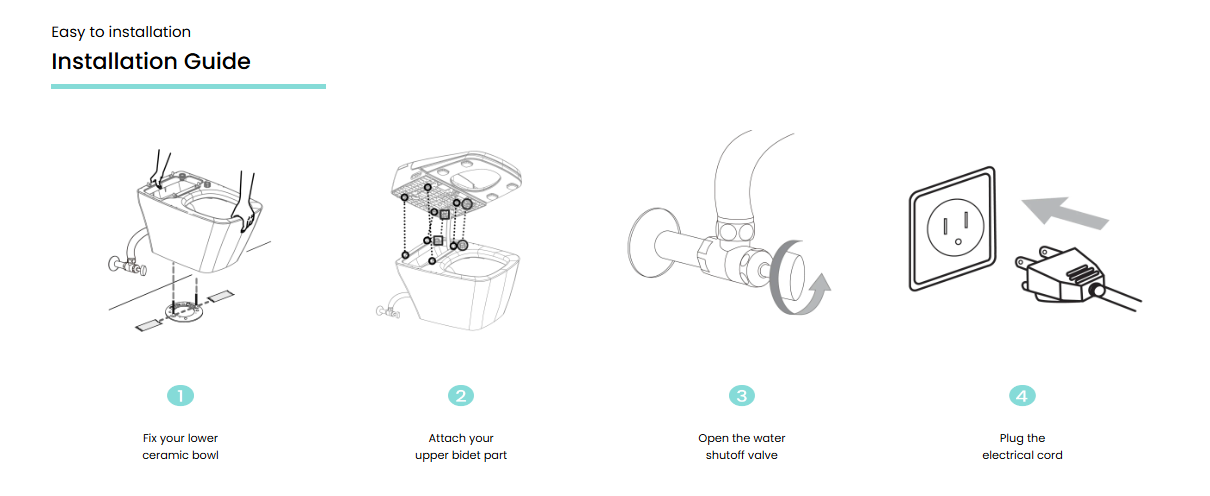 VOVO Smart Bidet Toilet with Auto Open and Close Lid TCB-090SA-B - Matte Black (Made in Korea)