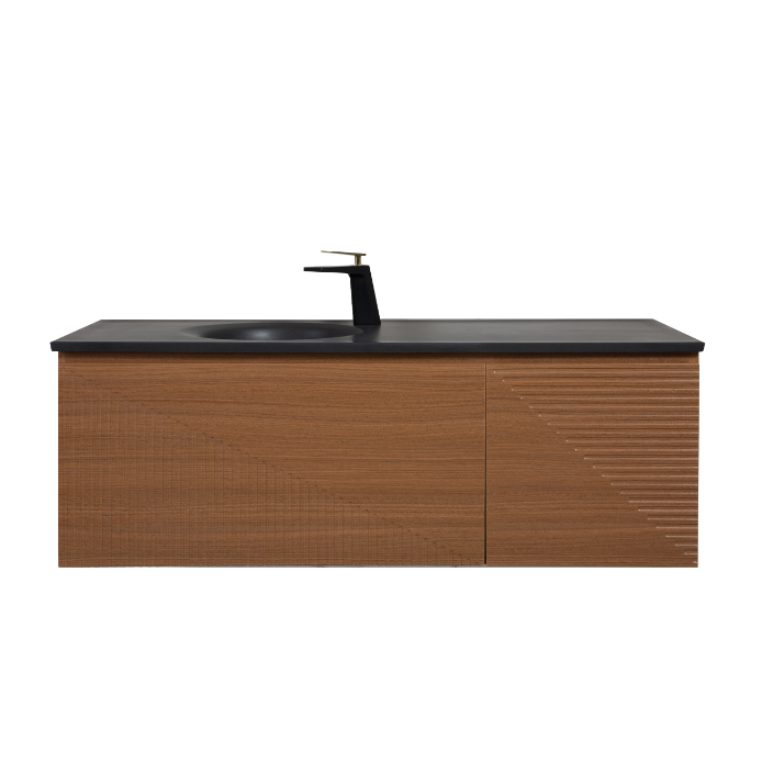 Simon 54" Wall Mounted Bathroom Vanity with Solid Surface Integrated Sink Top
