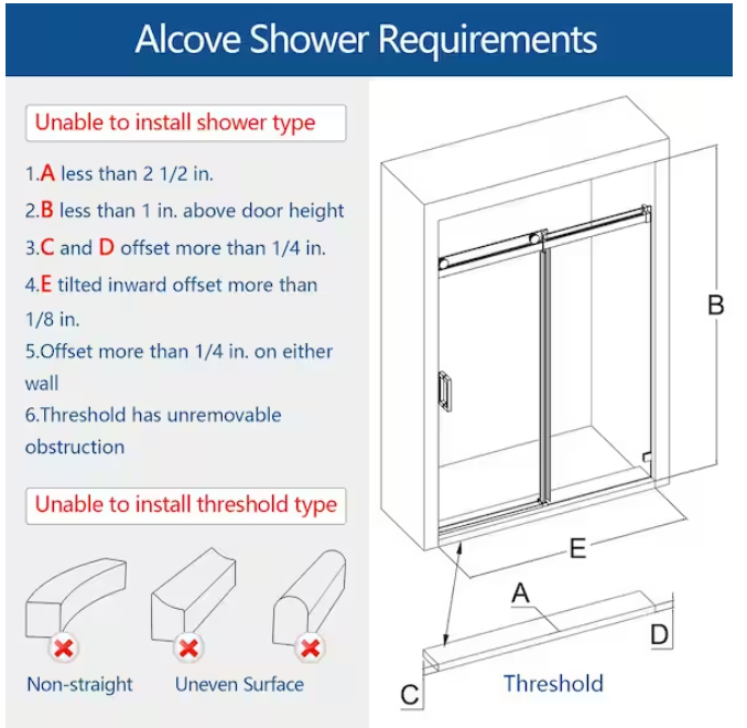 Xerxes Frameless Single Sliding Shower Door