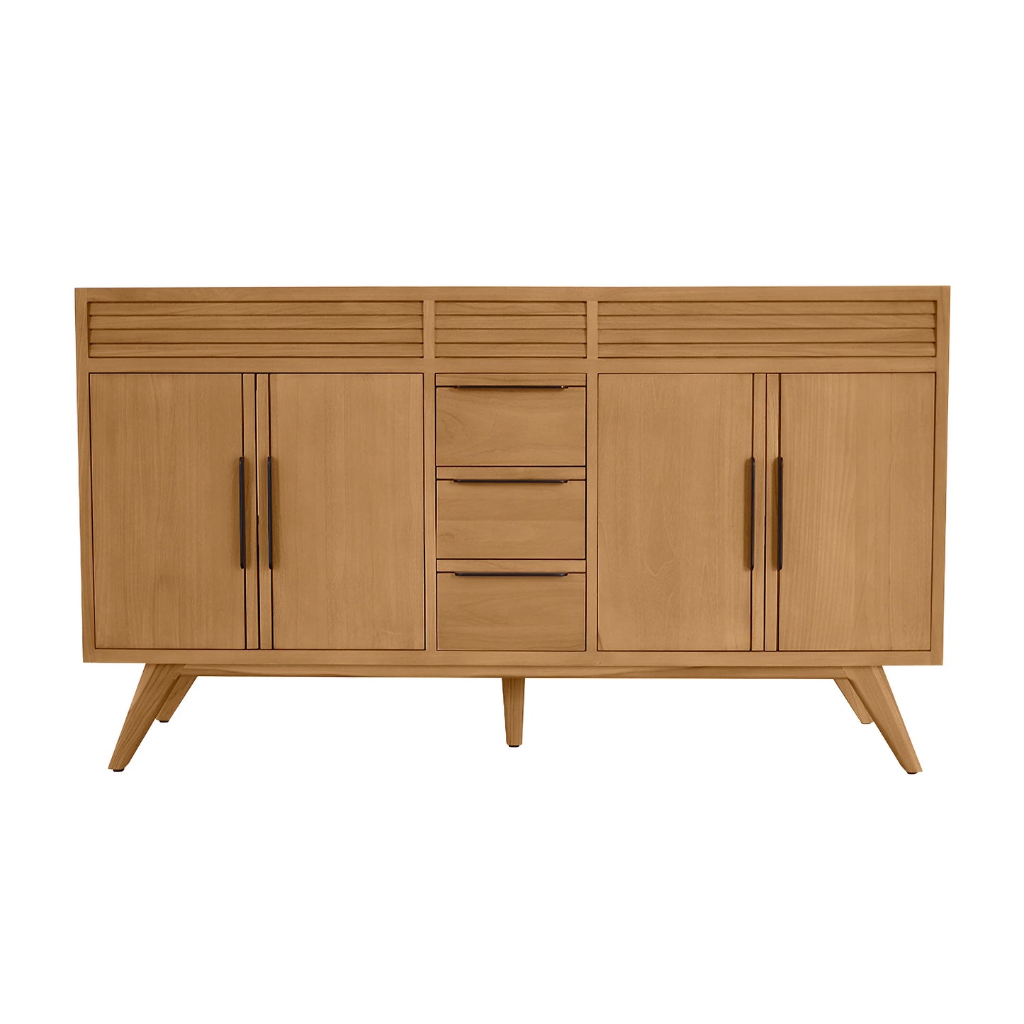 Taylor 60" Freestanding Bathroom Vanity with Stone Top and Vitreous China Undermount Sinks