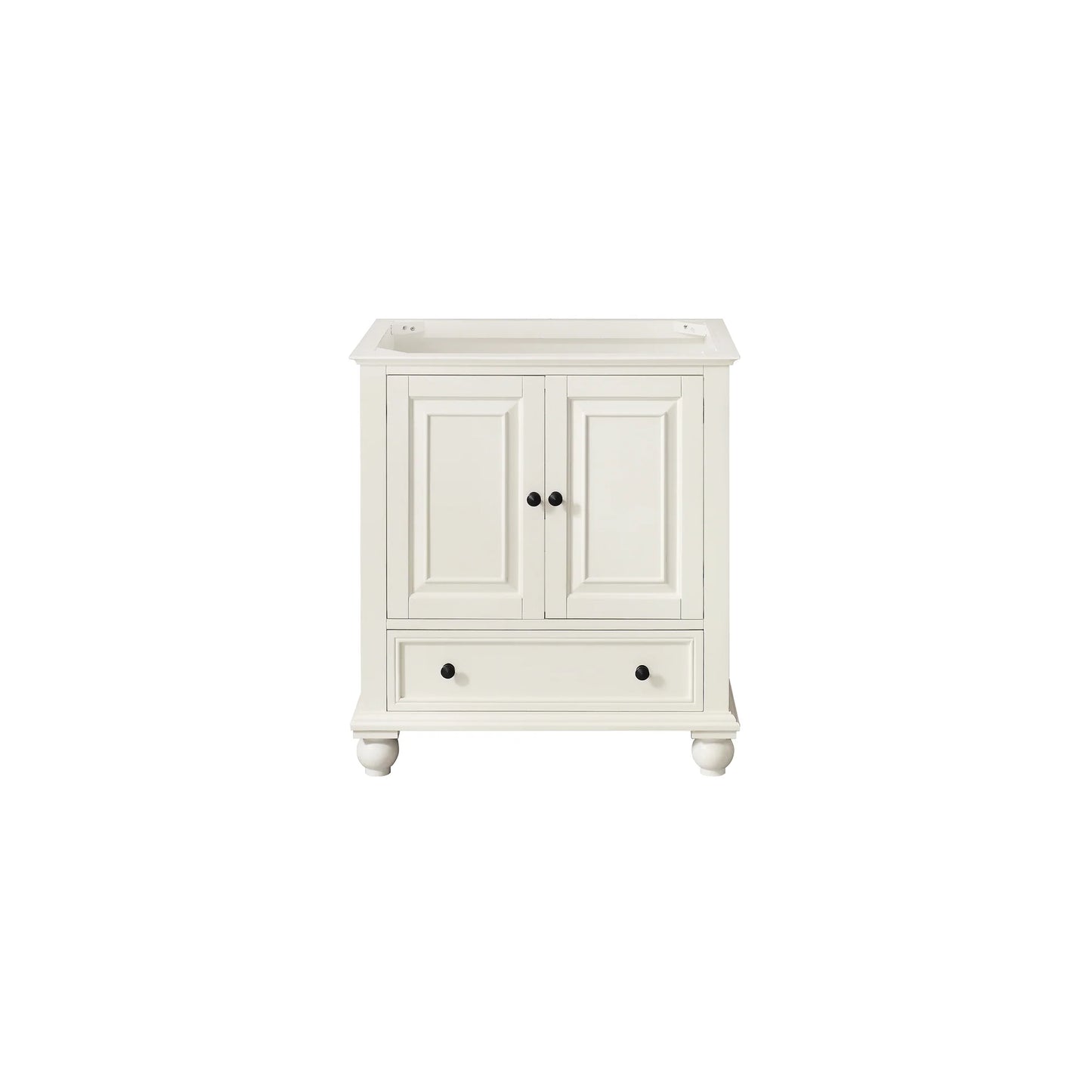 luxury bathroom vanity with 1 drawer + 2 doors, black bronze hardware & freestanding design. KBH Home Improvement