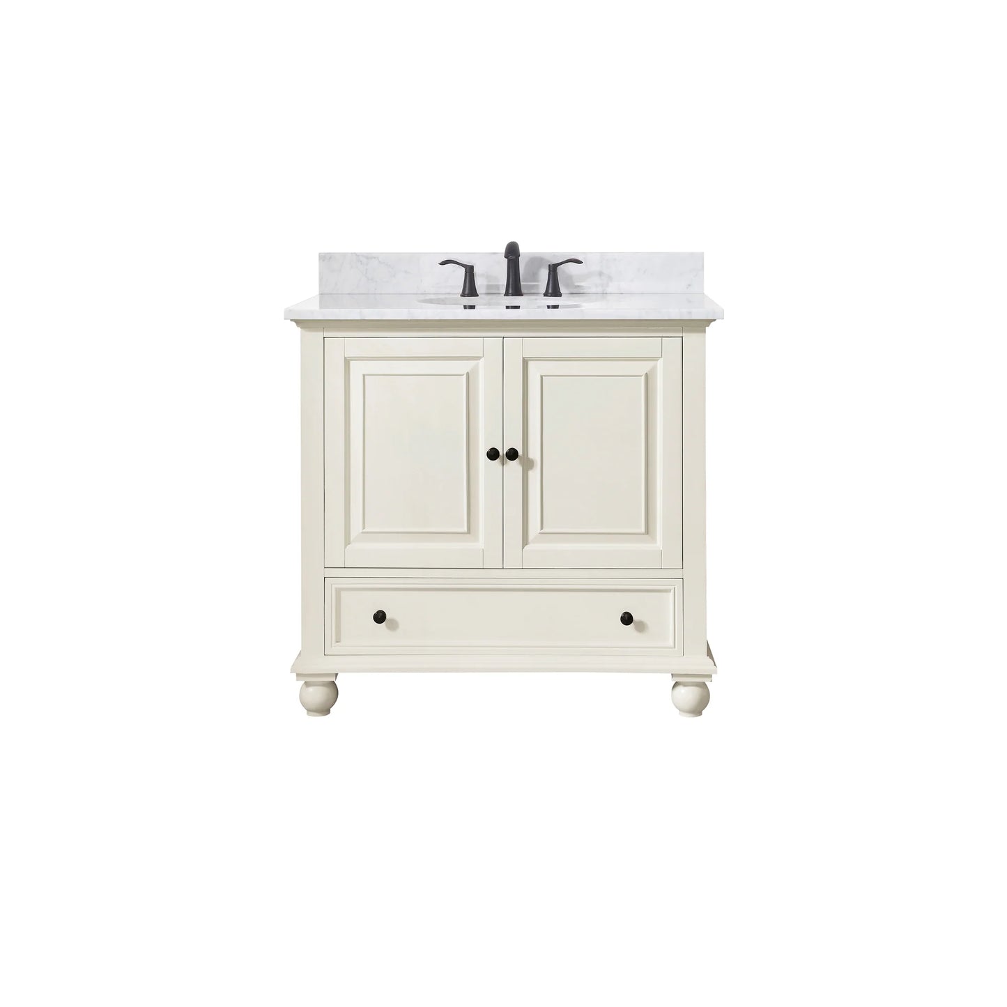 Carrara White Marble Top With Sink Modern Bathroom Vanity - KBF Home Improvement