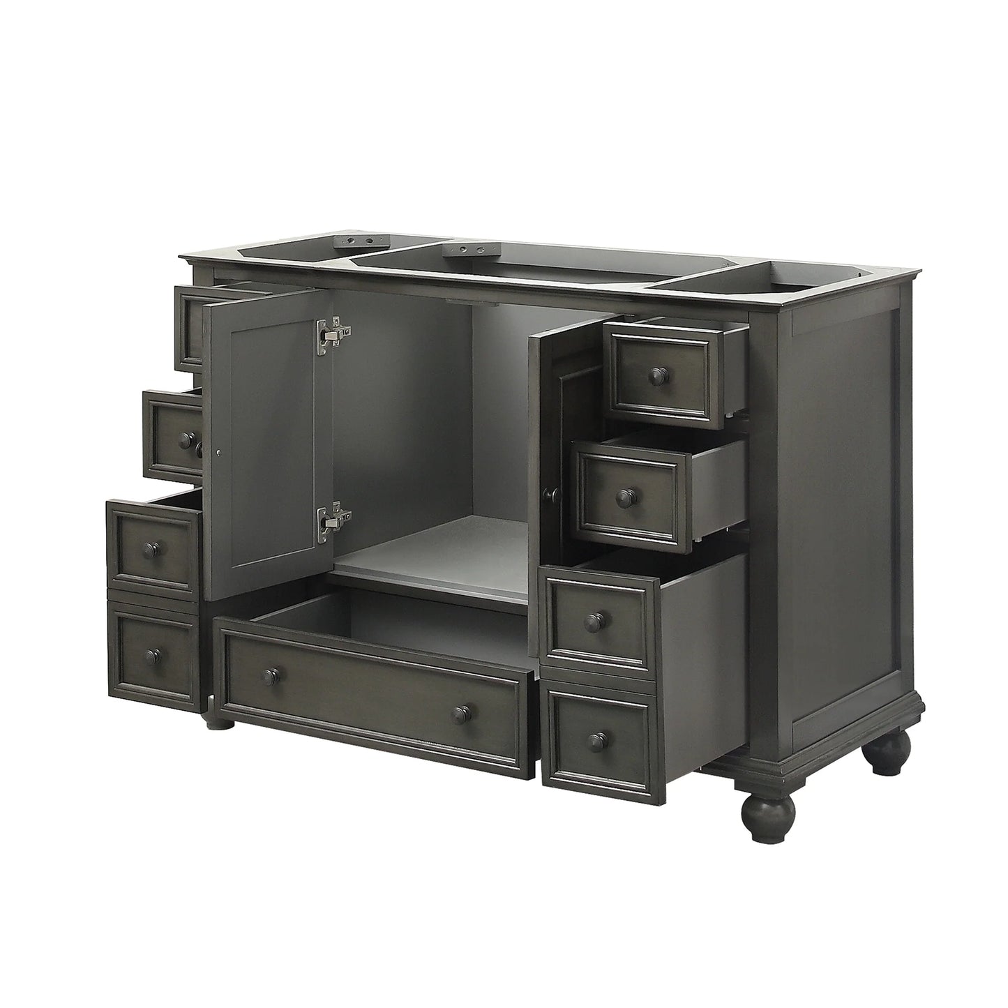 Thompson 48" Modern Bathroom Vanity Features 9 storage spaces | KBH Home
