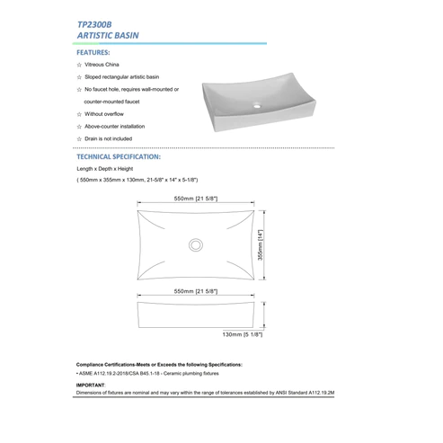 Elishah Artistic Vessel Sink