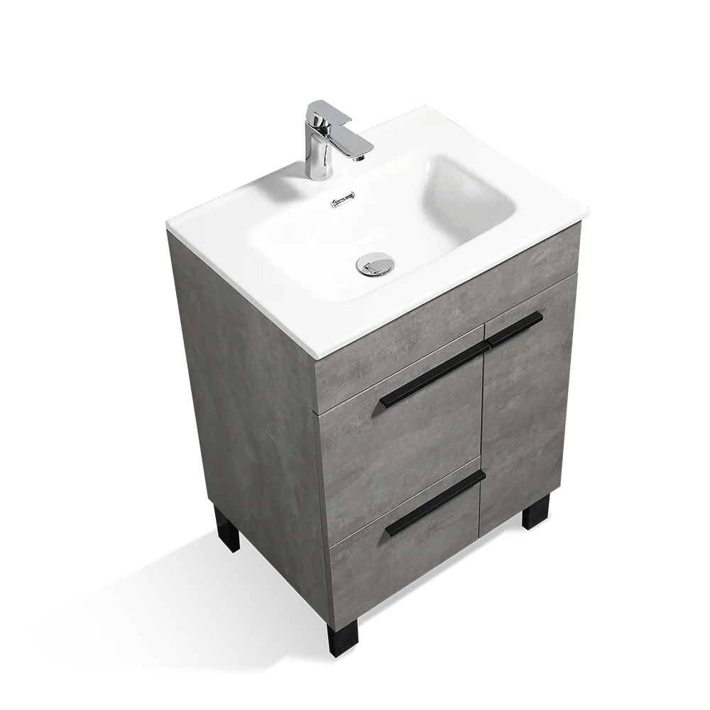 Gill 28" Freestanding Bathroom Vanity with Ceramic Integrated Sink Top