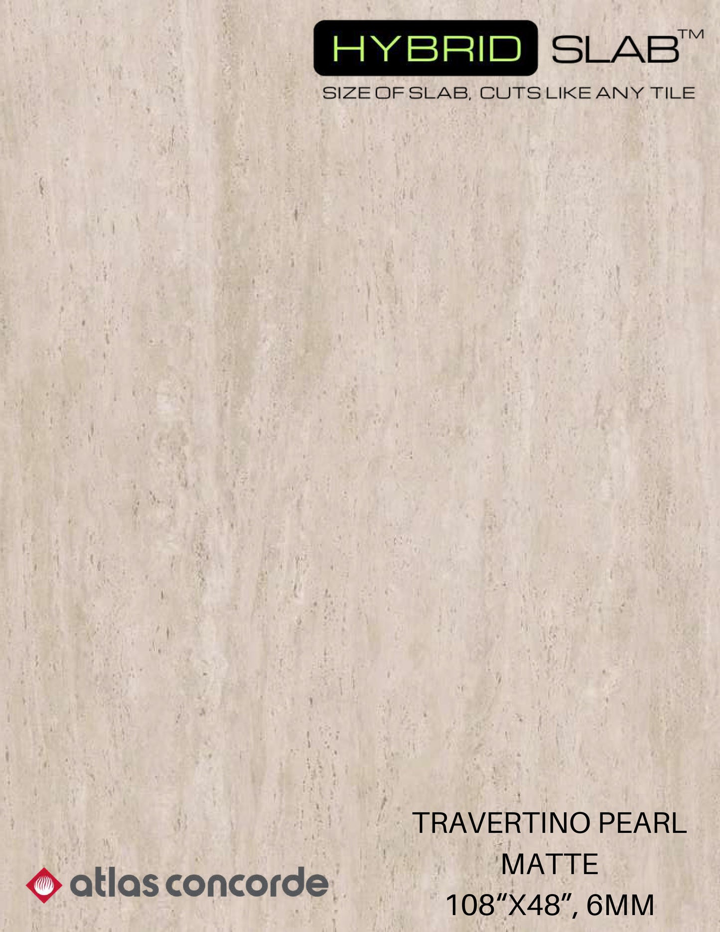 Atlas Concorde HybridSlab™ Travertine Pearl Rectified Porcelain Slab
