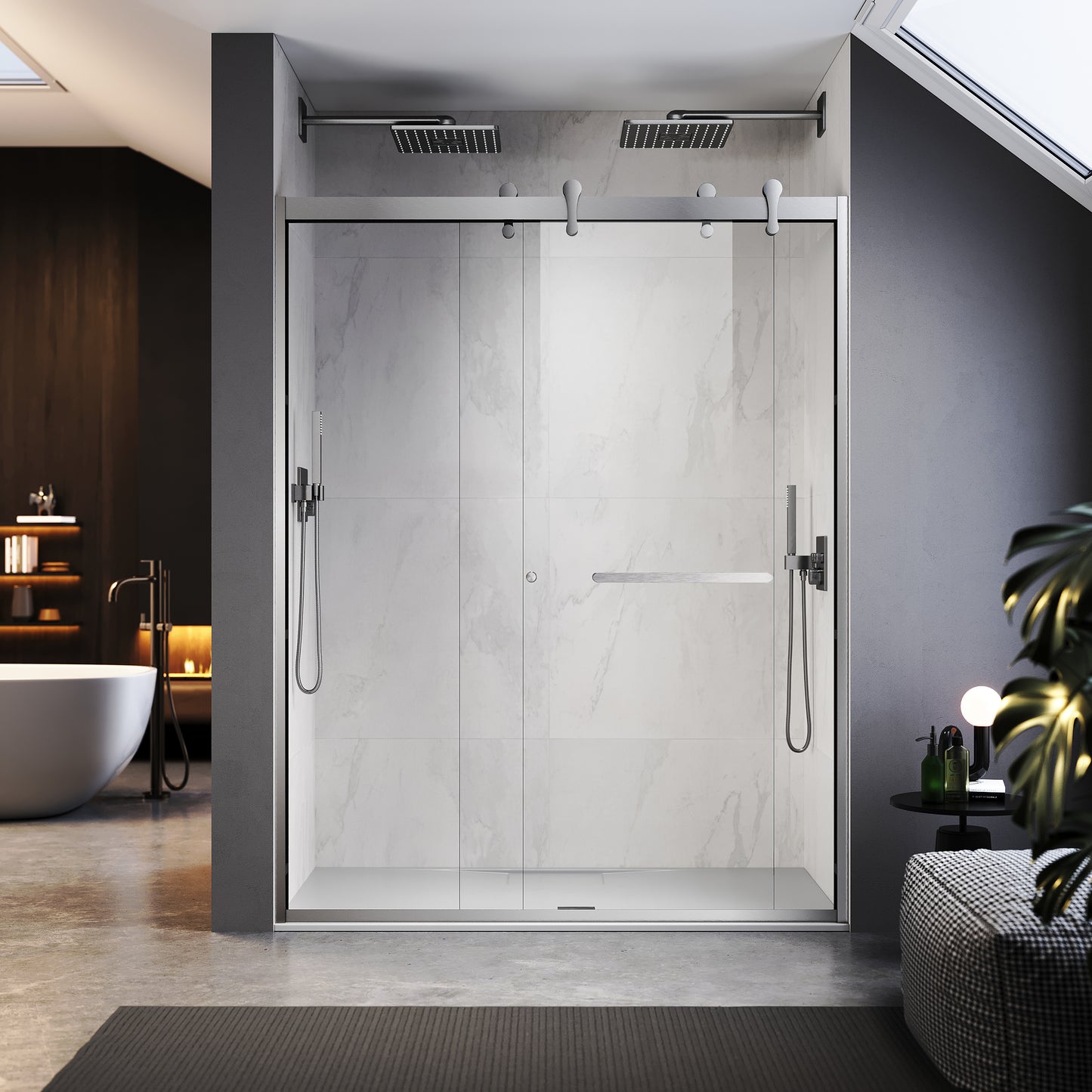 Preston Semi-Frameless Double Sliding Shower Door