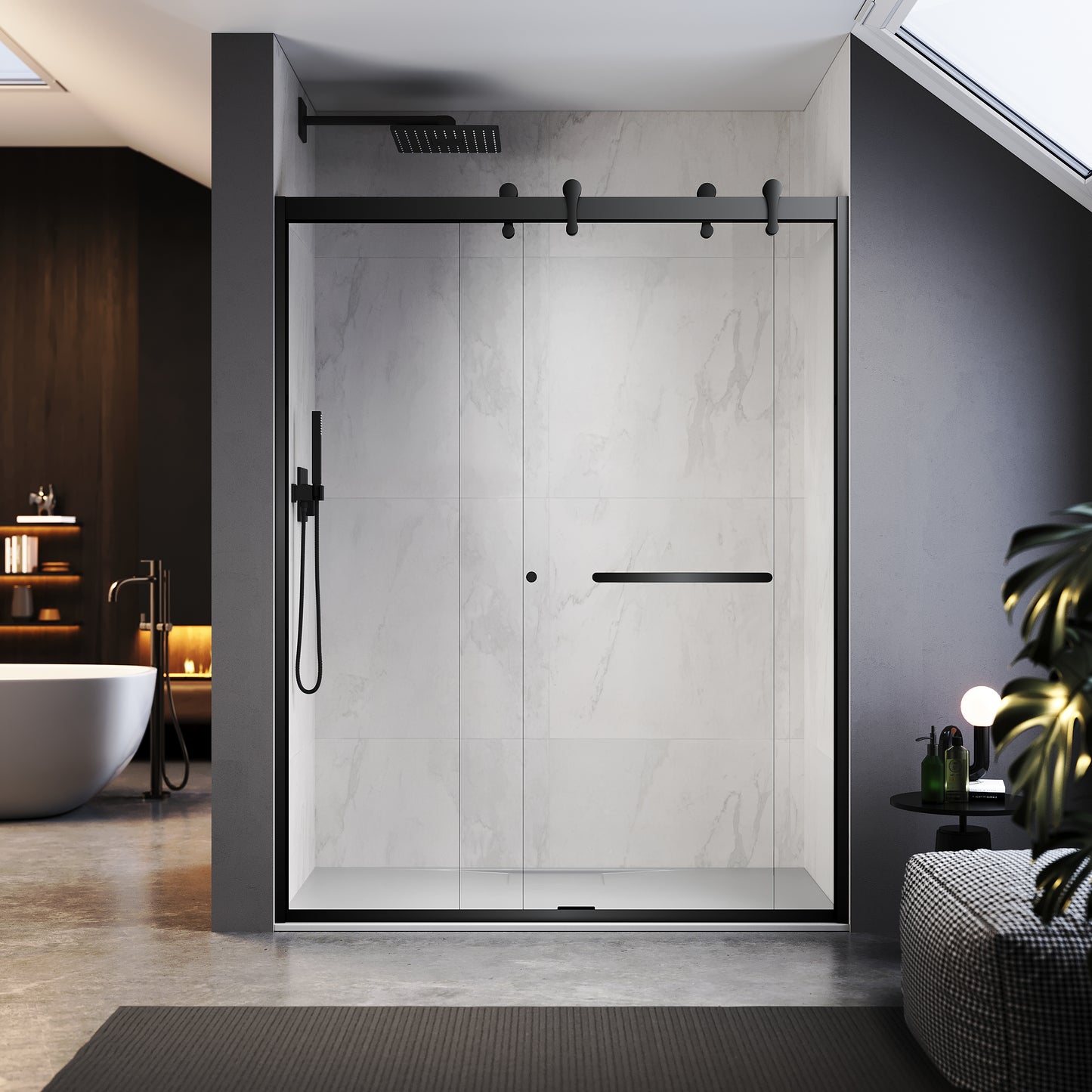 Preston Semi-Frameless Double Sliding Shower Door