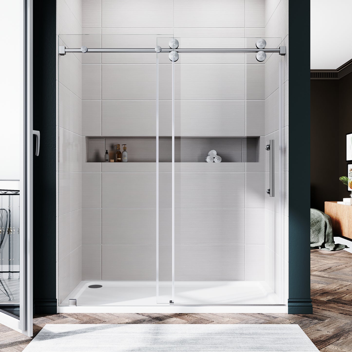 Lula Frameless Single Sliding Glass Shower Door