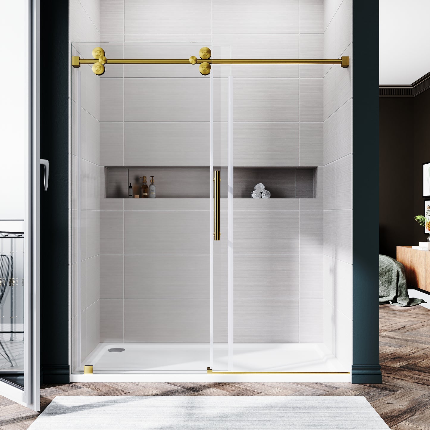 Lula Frameless Single Sliding Glass Shower Door