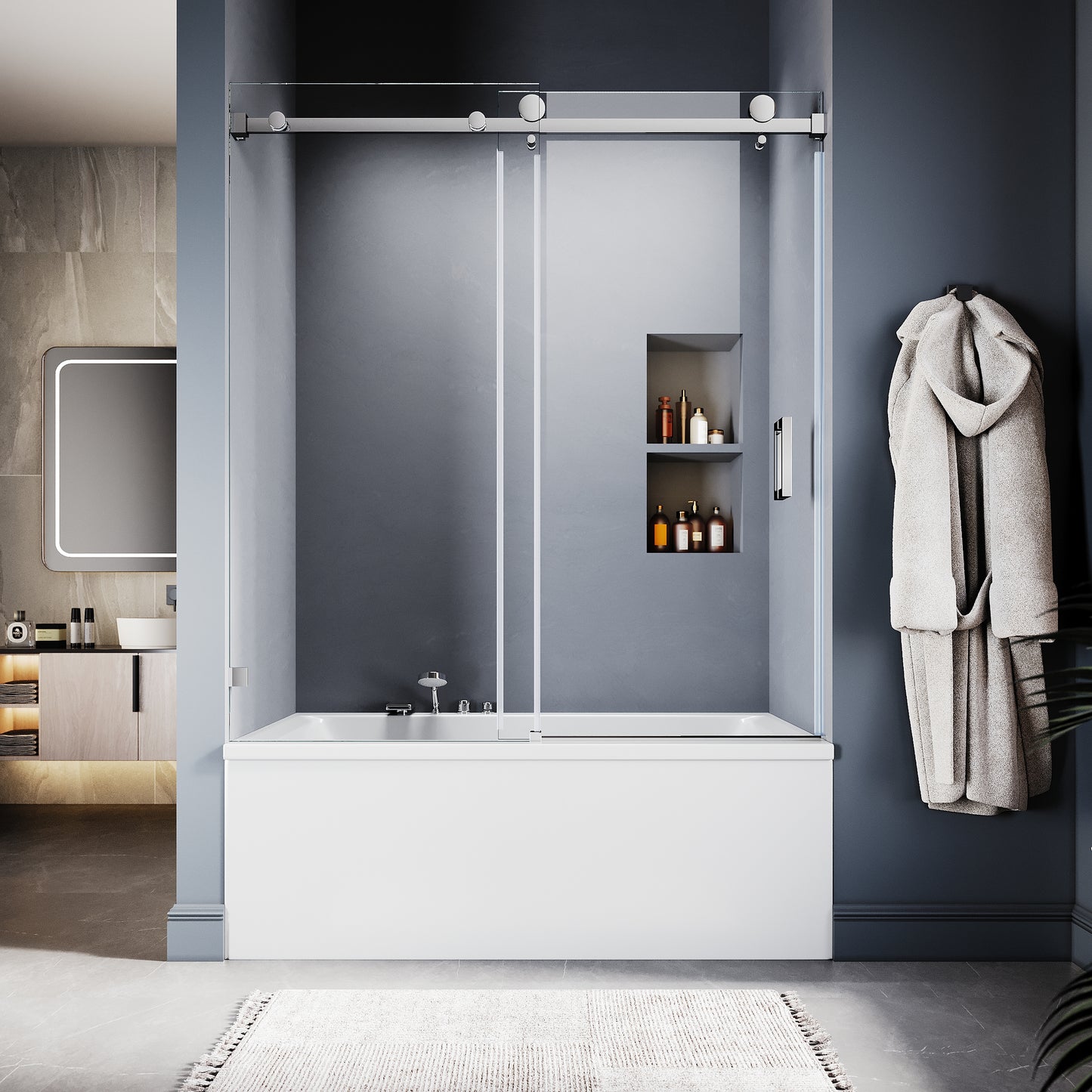 Mabel Frameless Single Sliding Shower Door