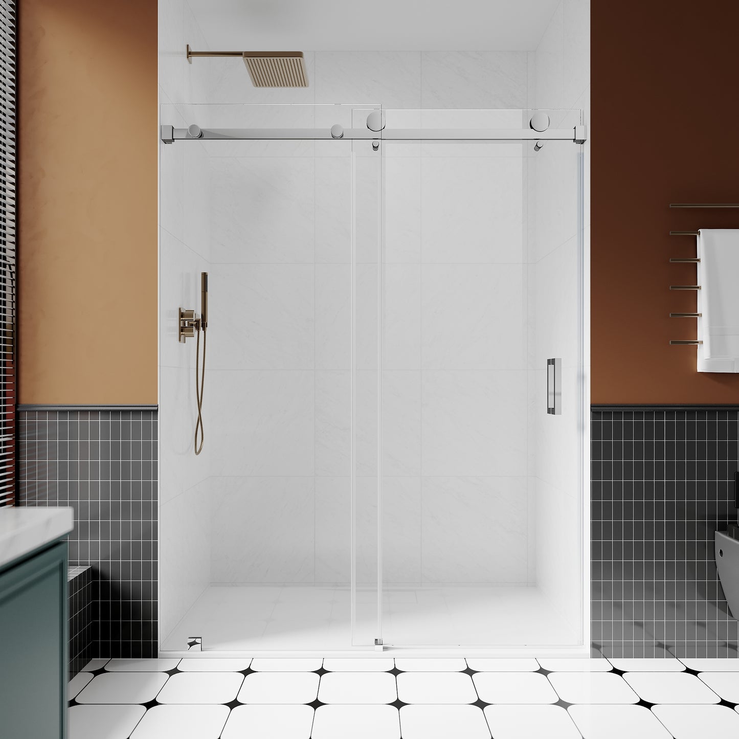 Mabel Frameless Single Sliding Shower Door