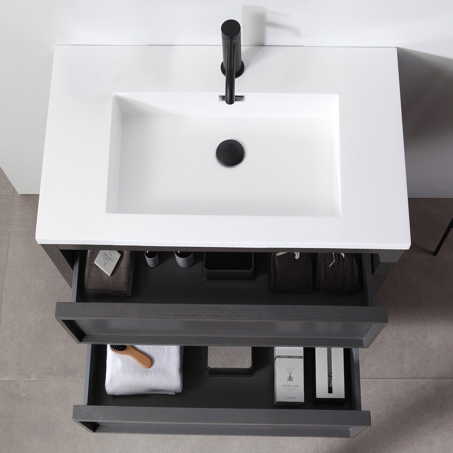 Annecy 24" Freestanding Bathroom Vanity with Reinforced Acrylic Integrated Sink Top