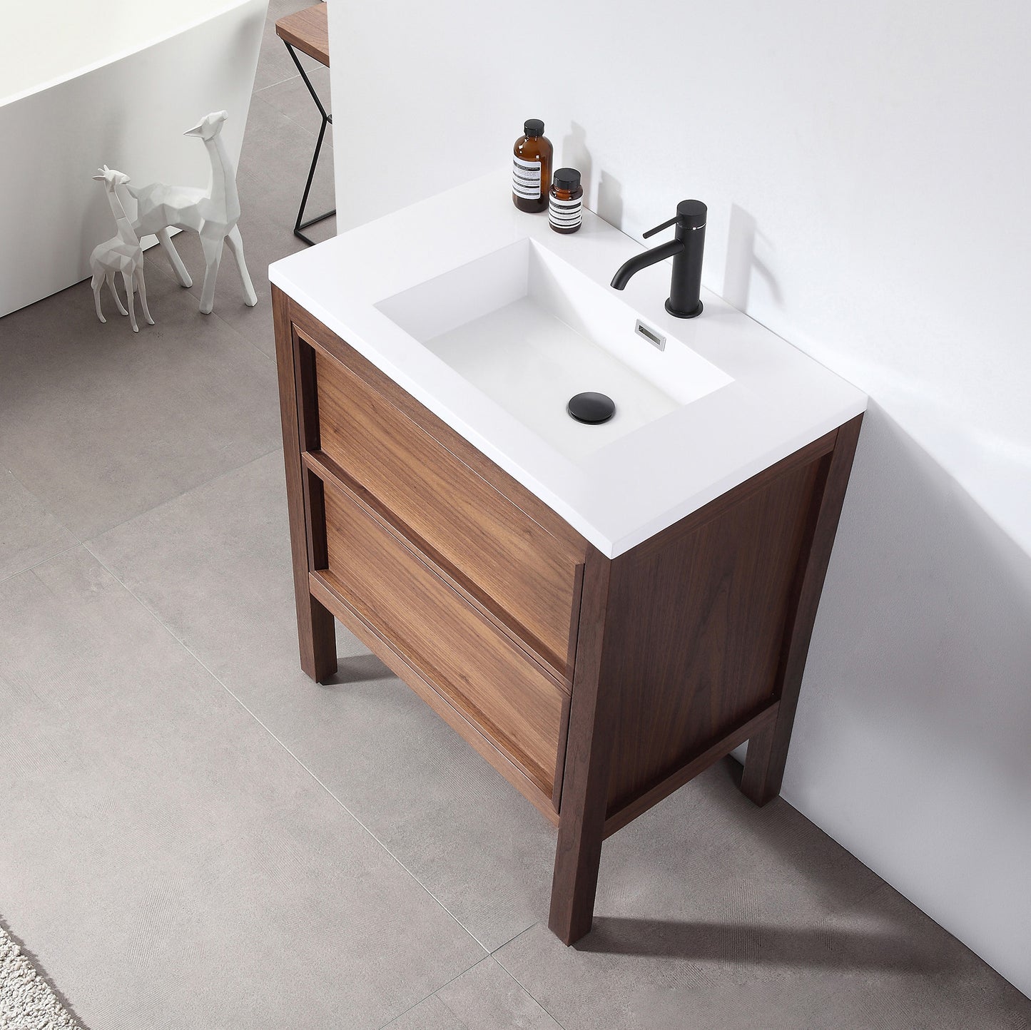 Annecy 24" Freestanding Bathroom Vanity with Reinforced Acrylic Integrated Sink Top