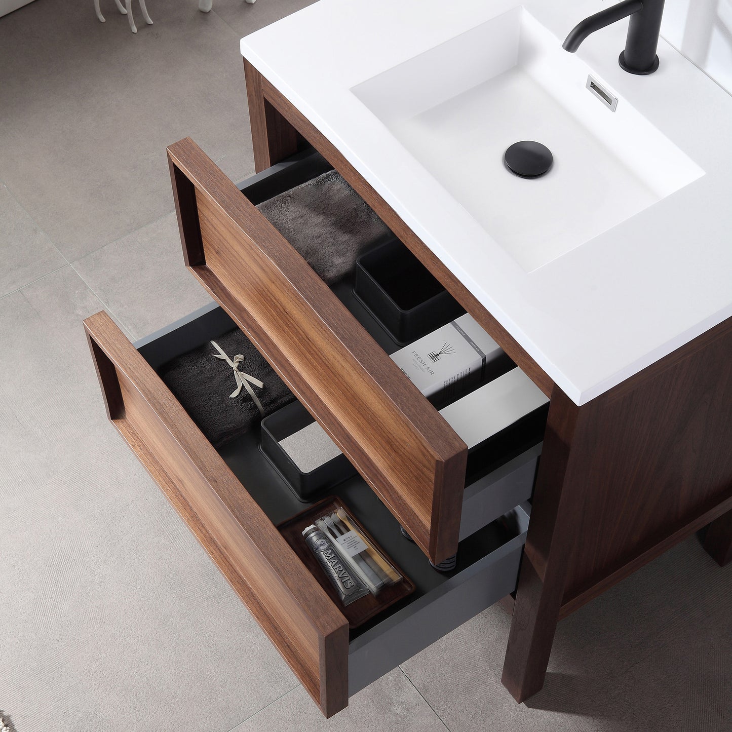 Annecy 24" Freestanding Bathroom Vanity with Reinforced Acrylic Integrated Sink Top