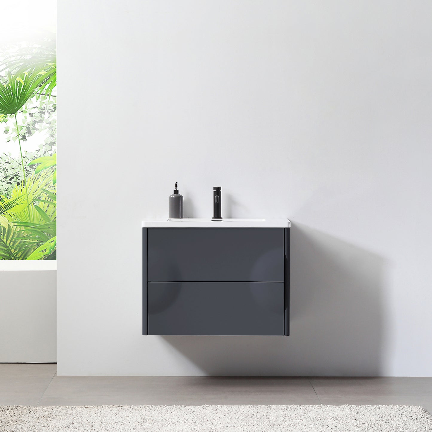 Colmar 30" Wall Mounted Bathroom Vanity with Reinforced Acrylic Integrated Sink Top